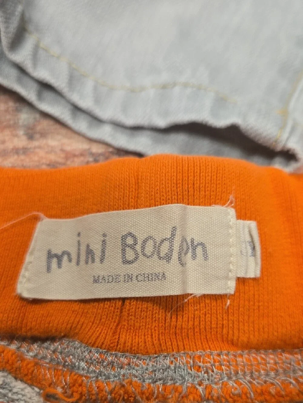 Mini Boden Gray & Orange Star Joggers and Light Wash Jeans Bundle